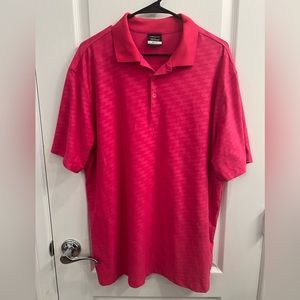 Nike Golf Mens Polo Dri-Fit Short Sleeve Shirt Pink Size L Large